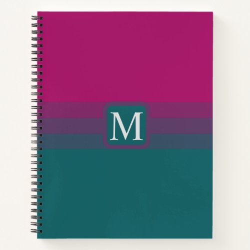 Custom Purple Pink Teal Green Color Block Notebook