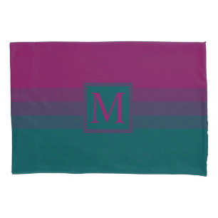 Custom Purple Pink Teal Green Color Block Pillow Case