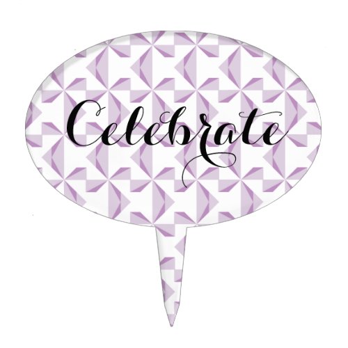 Custom Purple Pinwheels Cake Topper