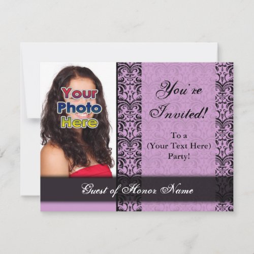 Custom Purple Pretty Party Invitation
