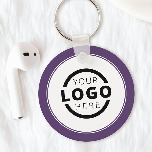 Custom Purple Promotional Business Logo Branded Keychain