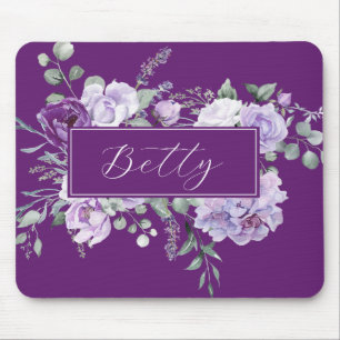 Custom Purple Roses Mouse Pad