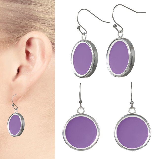 Custom Purple Silver-Plated Drop Earrings (Custom Purple Silver-Plated Drop Earrings)