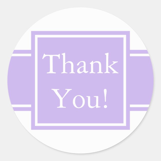 Custom Purple Thank You Sticker and Favor Label (Front)
