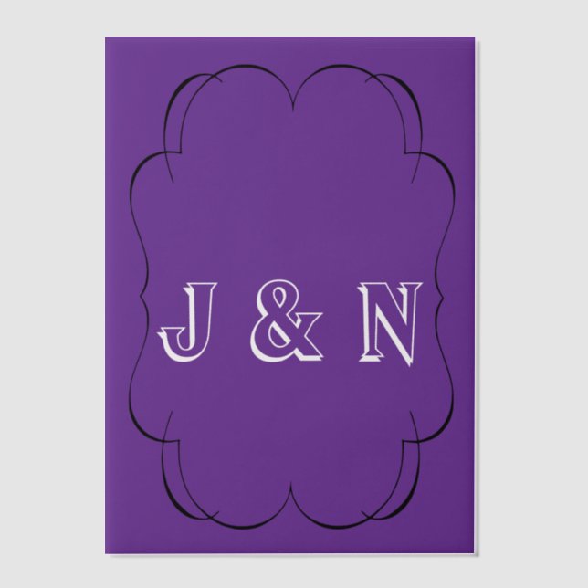 Custom Purple Translucent Vellum Paper  Vellum Invitations (Front)