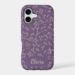 Custom Purple Tulip Leaf Feather Two Color Pattern iPhone 17 Case