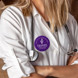 Custom Purple Veterinary School Graduation Button