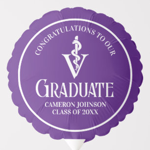 Custom Purple Veterinary School Graduation Party Balloon
