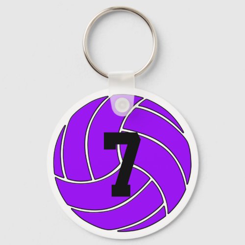 Custom Purple Volleyball Keychain Key Ring
