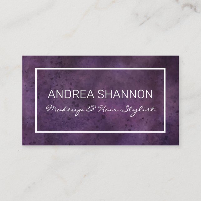 Custom Purple Watercolor Business Card (Front)