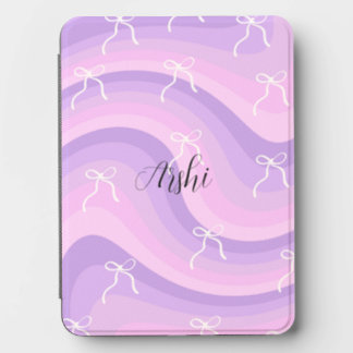 Custom Purple Wavy Bow Print Kindle Cover