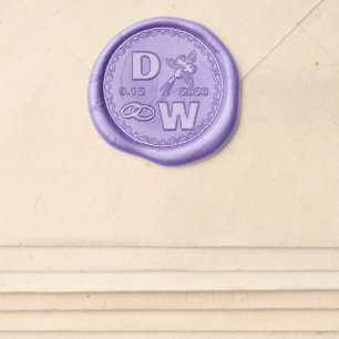 Custom Purple Wax Seal sticker For Wedding 