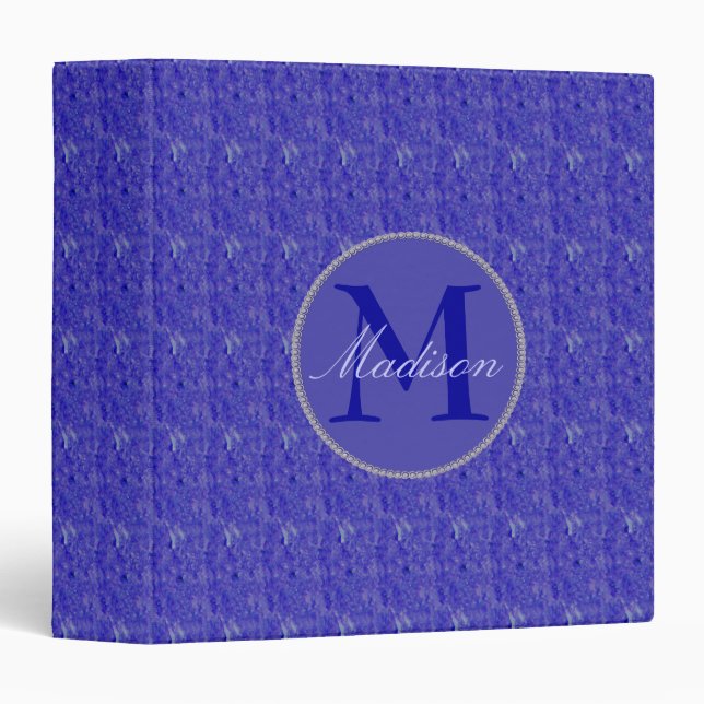 Custom Purple Weave Monogram 1.5 Inch 3 Ring Binder (Front/Spine)