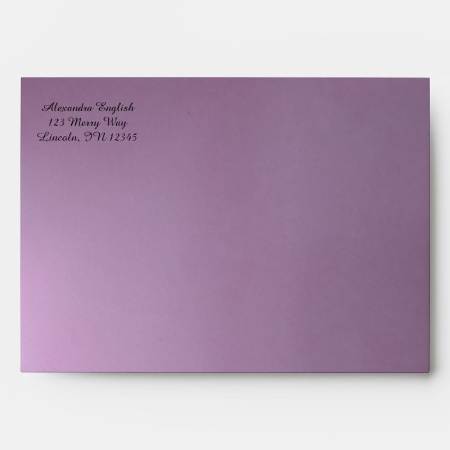 Custom Purple Wedding  Envelopes (Front)