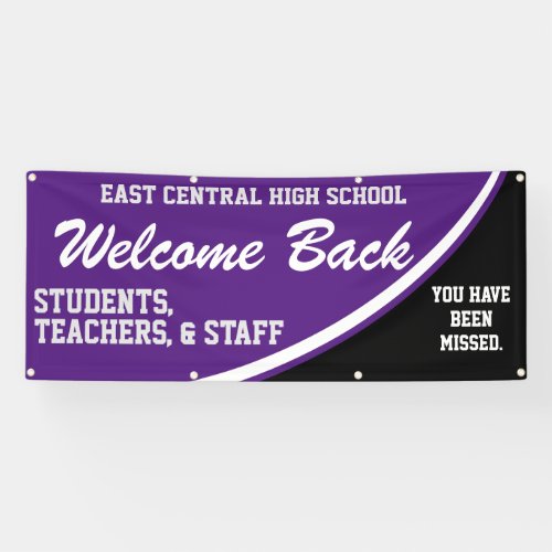 Custom Purple Welcome Back to School Banner