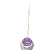 Custom Purple White Law School Graduation Party Cake Pops (Front)