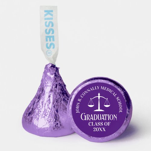 Custom Purple White Law School Graduation Party Hersheys Kisses