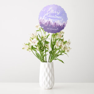 Custom Purple White Snow Peaceful Forest Holiday Balloon