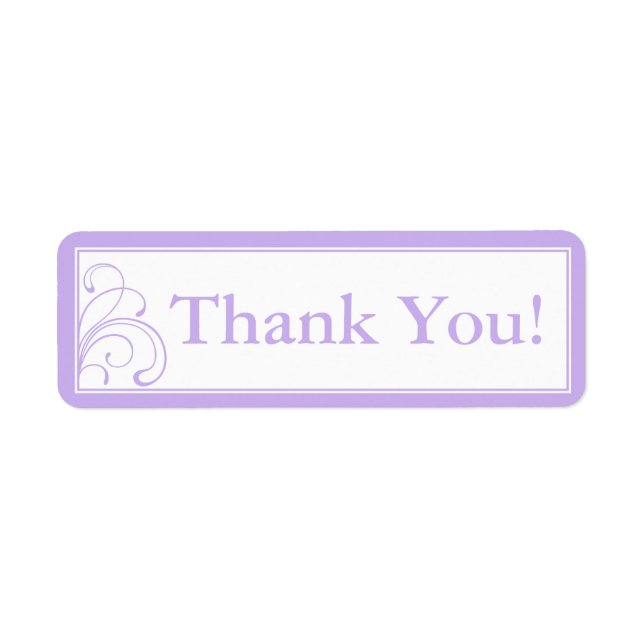 Custom Purple & White Thank You Stickers or Labels (Front)