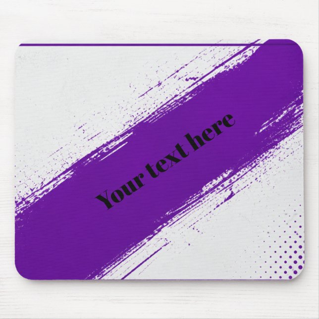 Custom Purple White Typography Design Mouse Pad (Front)