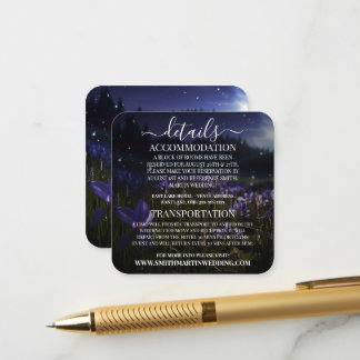Custom Purple Wildflowers Field Details Enclosure Card