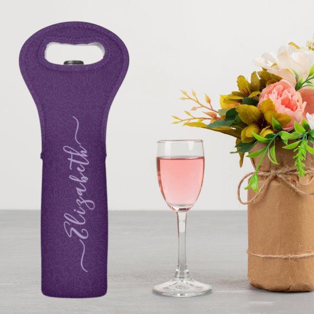 Custom Purple Wine Tote with Personalized Name (Creator Uploaded)