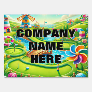 Custom Putt-Putt Golf Course Sign - Playful