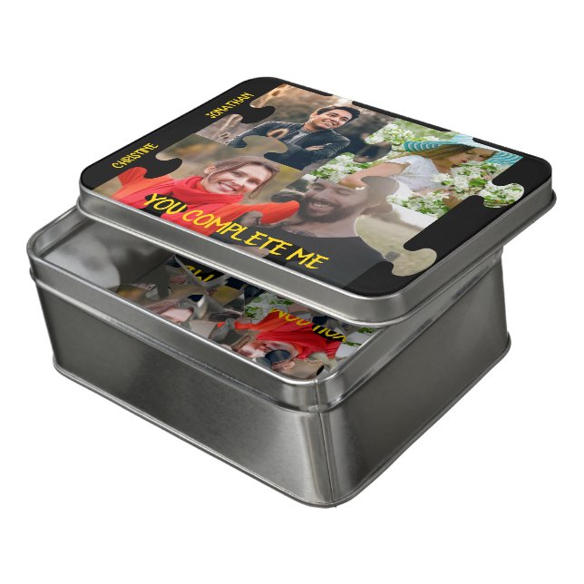 Custom puzzle piece photo You complete me couple (Lid Open)