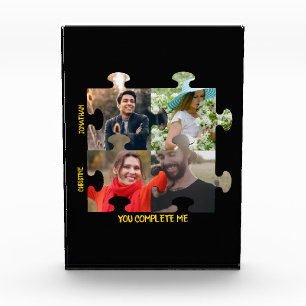 Custom puzzle piece photo You complete me couple