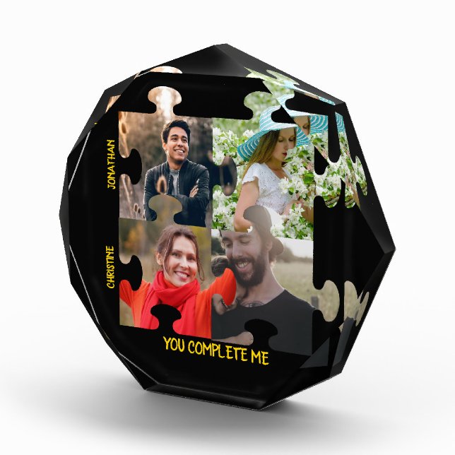 Custom puzzle piece photo You complete me couple Block (Right)