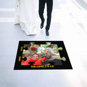 Custom puzzle piece photo You complete me couple Floor Decals
