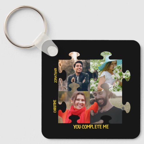 Custom puzzle piece photo You complete me couple Keychain