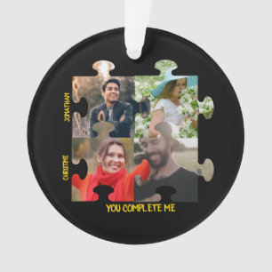Custom puzzle piece photo You complete me couple Ornament