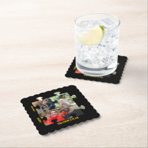 Custom puzzle piece photo You complete me couple Paper Coaster