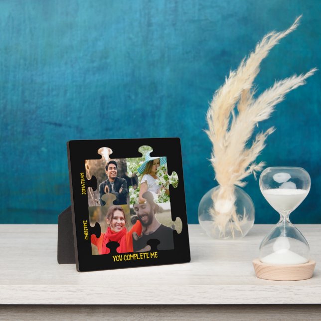 Custom puzzle piece photo You complete me couple Plaque (Insitu)