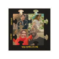 Custom puzzle piece photo You complete me couple