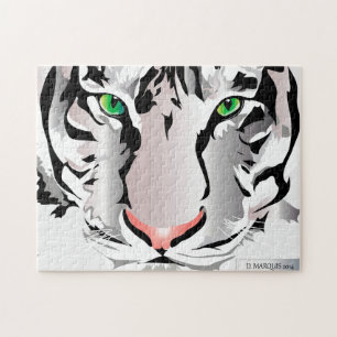 CUSTOM PUZZLE- TIGER-WHITE/GREY JIGSAW PUZZLE
