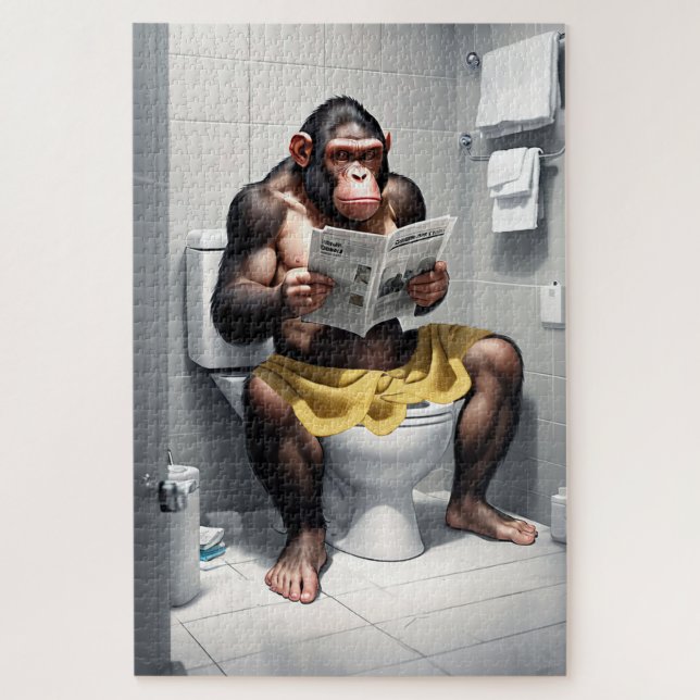 Custom Puzzles, Funny Chimp Monkey Theme Puzzle (Vertical)