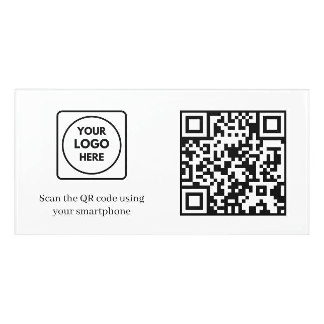 Custom QR Access | Office Scan & Logo Display Door Sign (Classic Front)