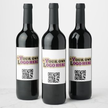 Custom  Qr And Logo Wine Label by CustomizePersonalize at Zazzle
