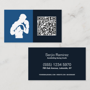 Custom QR Boxing Gym  Business Card