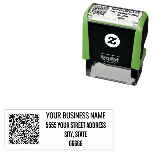 Custom QR Code Address Business Name Stamp