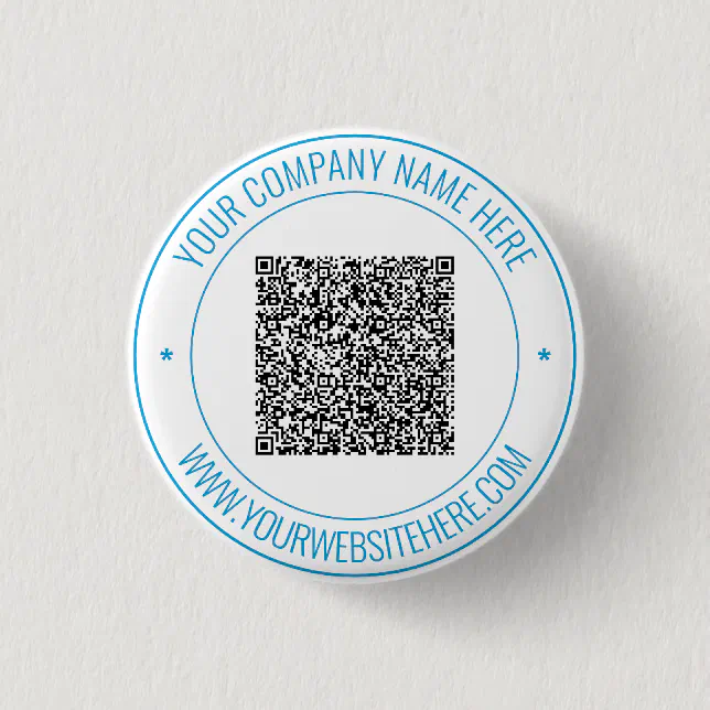 Custom QR Code and Custom Text Button Example | Zazzle