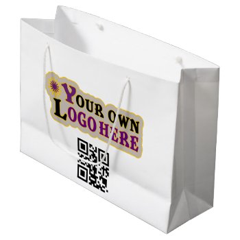 Custom Qr Code And Logo Large Gift Bag by CustomizePersonalize at Zazzle