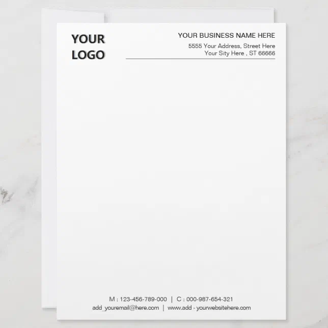Custom QR Code and Logo Letterhead Template | Zazzle