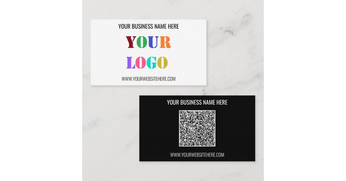 Custom QR Code and Logo Your Business Card | Zazzle