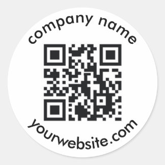 custom QR code and text add your elegant modern Classic Round Sticker