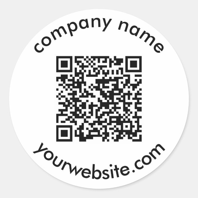 custom QR code and text add your elegant modern Classic Round Sticker (Front)