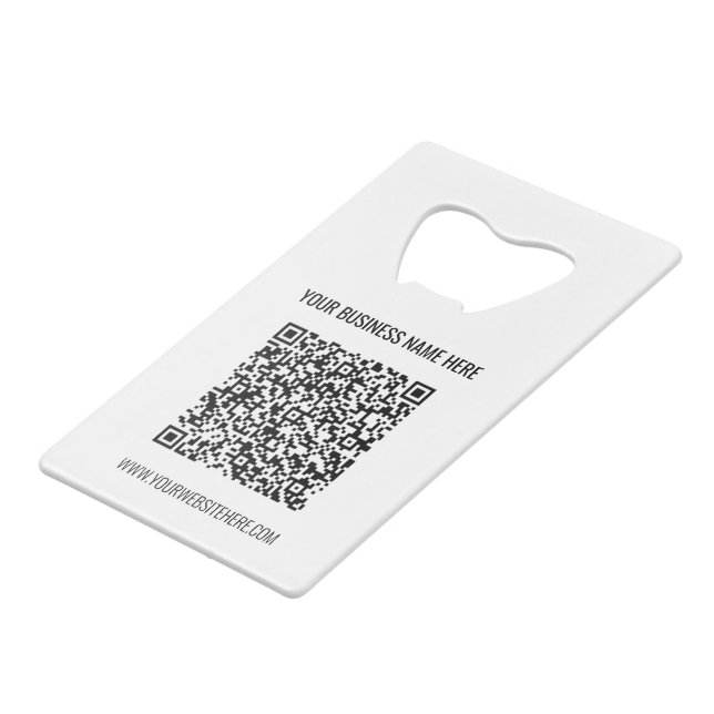 Custom QR Code and Text Bottle Opener Template (Back Angled)