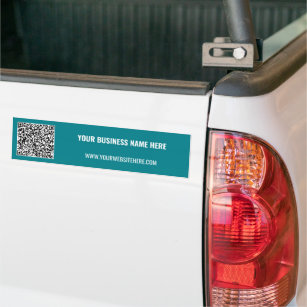 Custom QR Code and Text Business Bumper Sticker